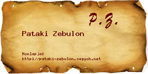 Pataki Zebulon névjegykártya